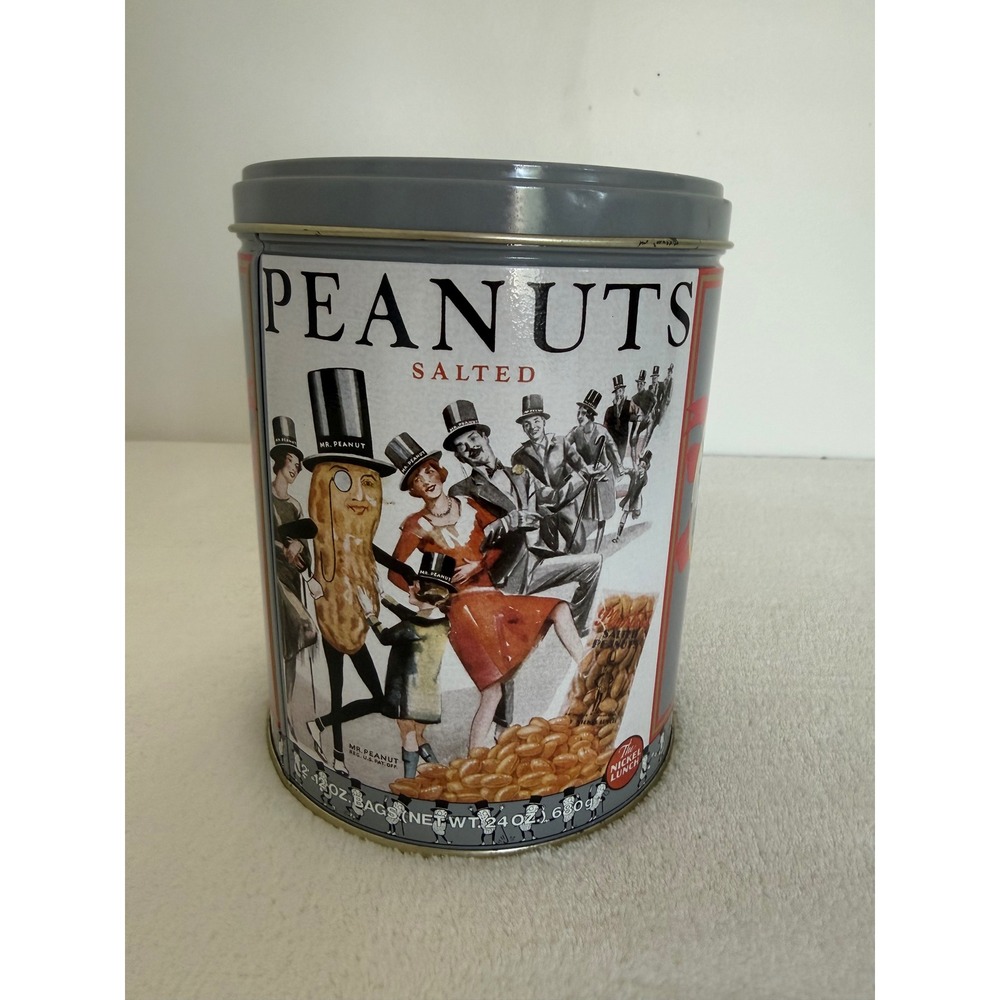 Vintage Planters Peanuts Collector's‎ Tin 1989 Salted Peanuts 24oz Canister